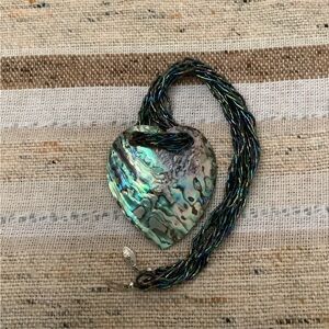 Abalone Shell Heart Pendant Necklace
